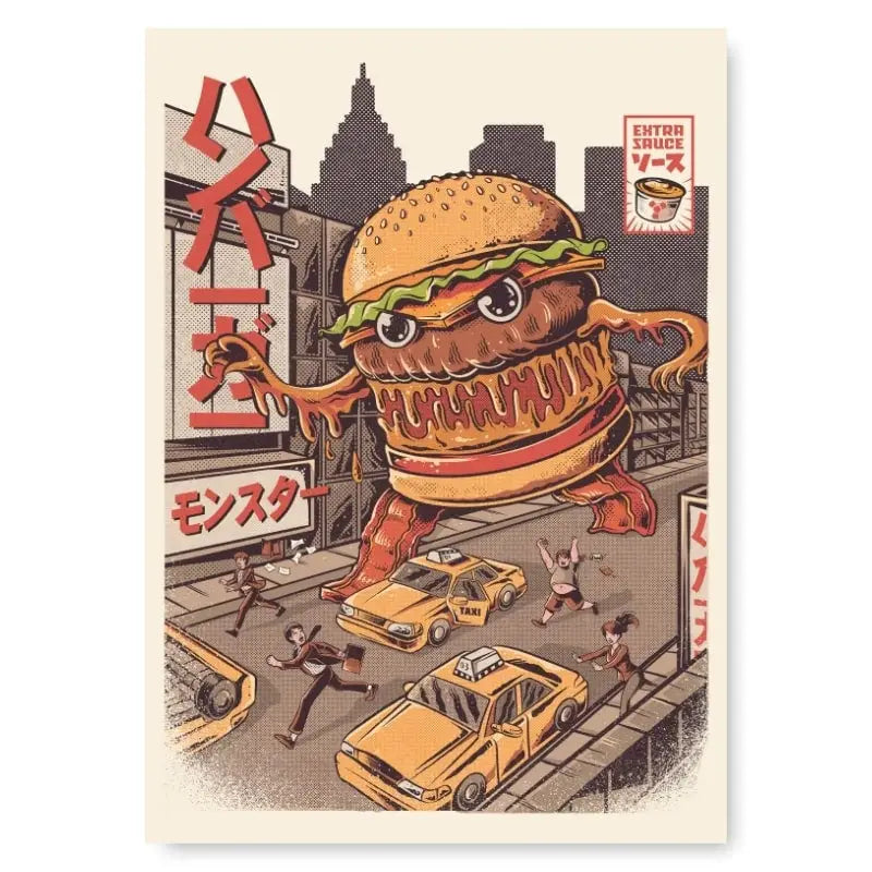 Poster giapponese di Burgerzilla - A3