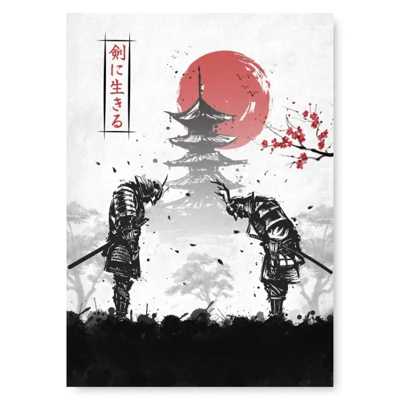 Poster Duello di samurai giapponese - A3