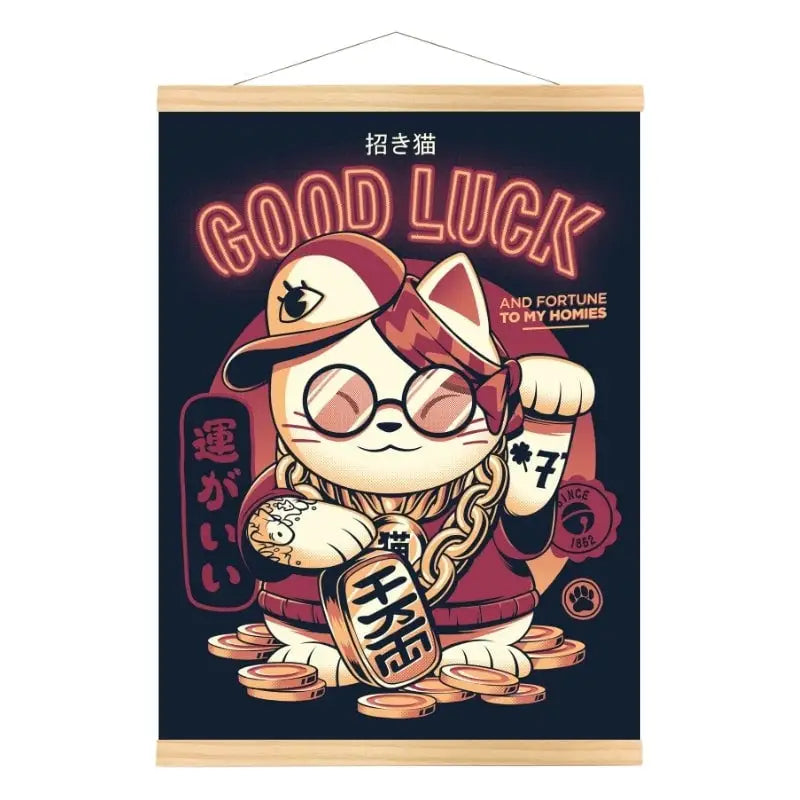 Poster giapponese di Maneki Neko - A3