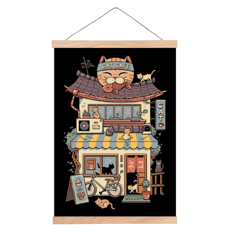 Poster giapponese Neko Café - A3
