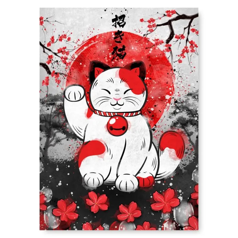 Poster giapponese per gatti fortunati - A3