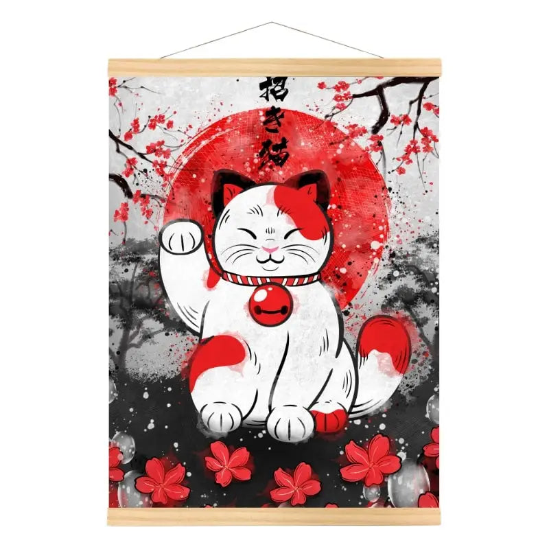 Poster giapponese per gatti fortunati - A3