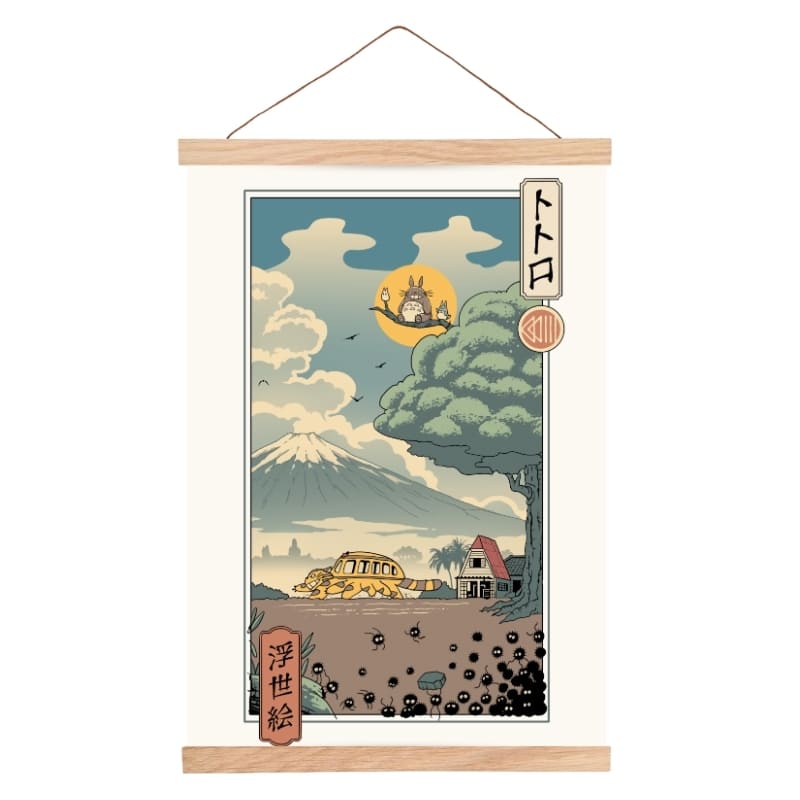Poster giapponese Ukiyo-e Guardiani della foresta - A3