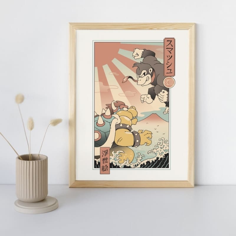 Poster giapponese Ukiyo-e Kaiju Smash - A3