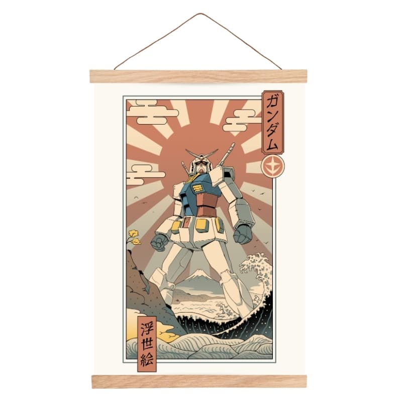 Poster giapponese Ukiyo-e Mecha e Fuji - A3