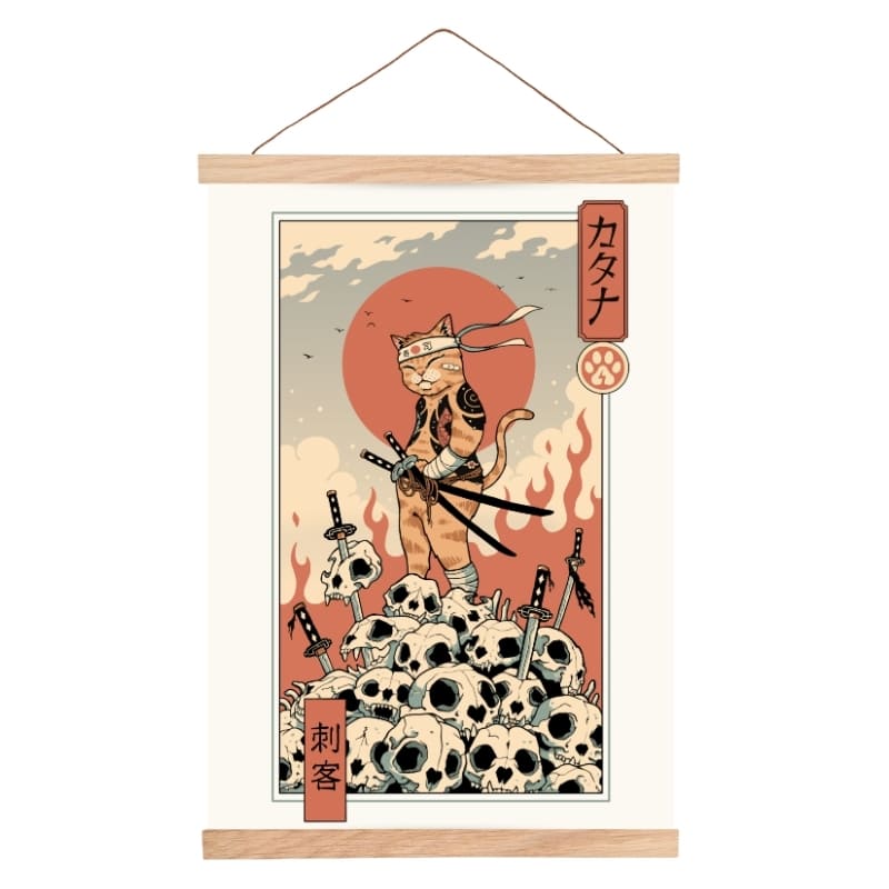 Poster giapponese Ukiyo-e Neko Assassin - A3