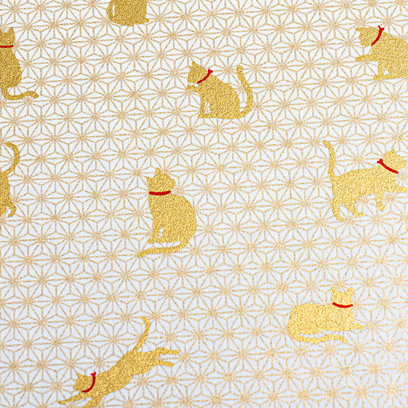 Quaderno giapponese Goshuin Mino Washi Asanoha Cat