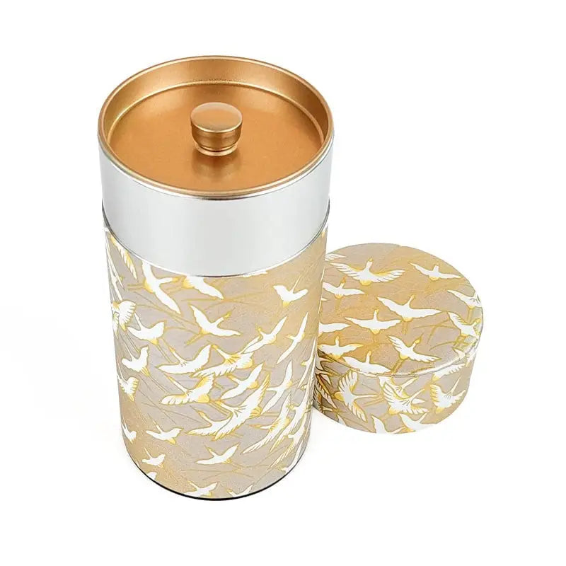 Scatola da tè giapponese in oro Washi Grue