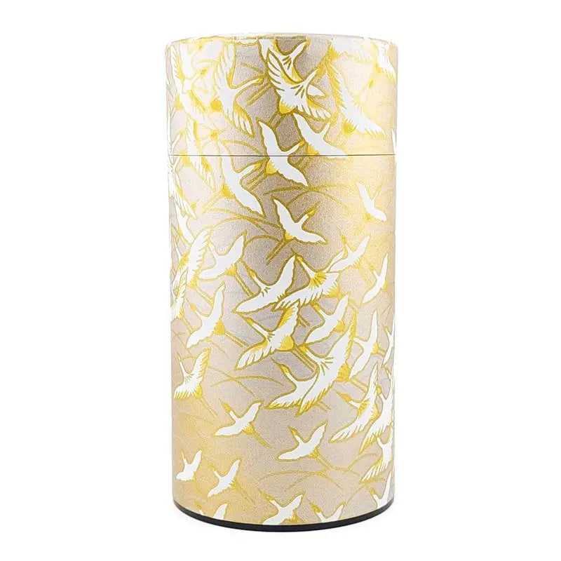 Scatola da tè giapponese in oro Washi Grue