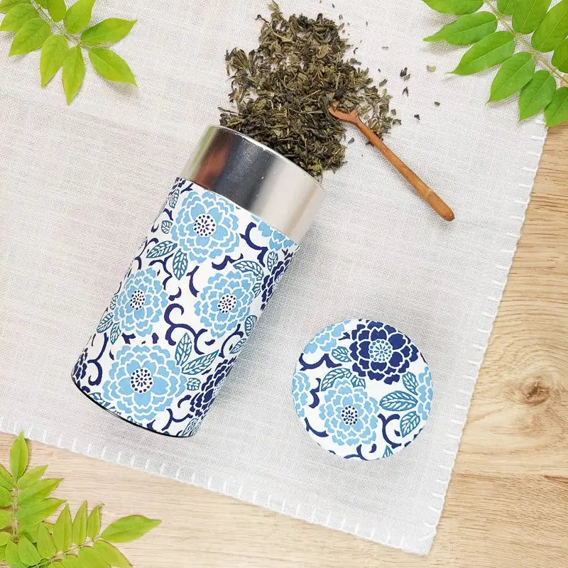 Scatola da tè Washi blu