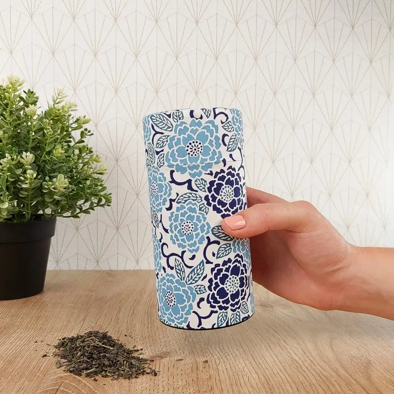 Scatola da tè Washi blu