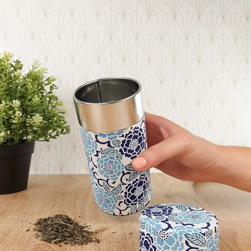 Scatola da tè Washi blu