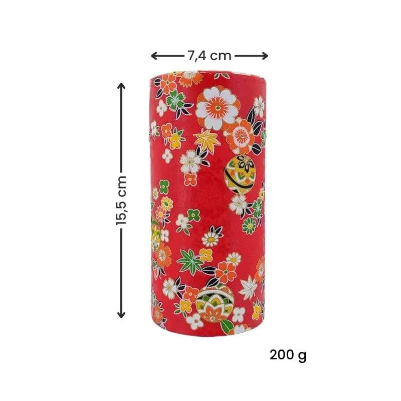 Scatola per il tè in carta Washi rossa