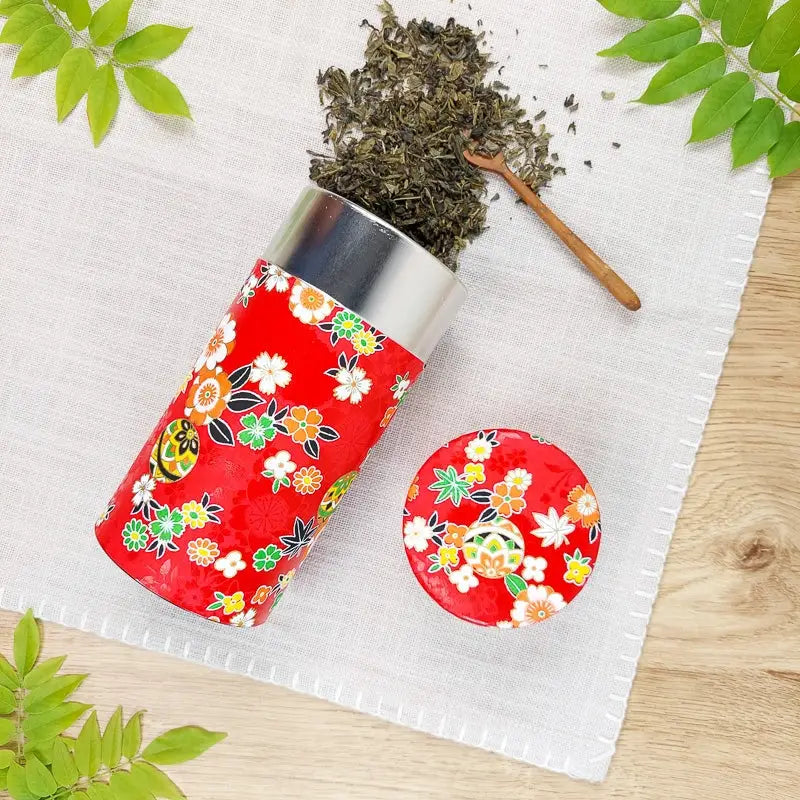 Scatola per il tè in carta Washi rossa