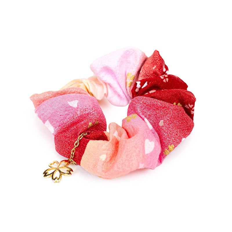Scrunchie Giapponese in Tessuto Rosa
