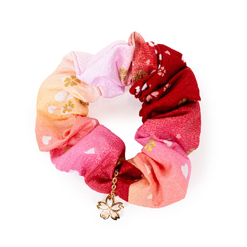 Scrunchie Giapponese in Tessuto Rosa