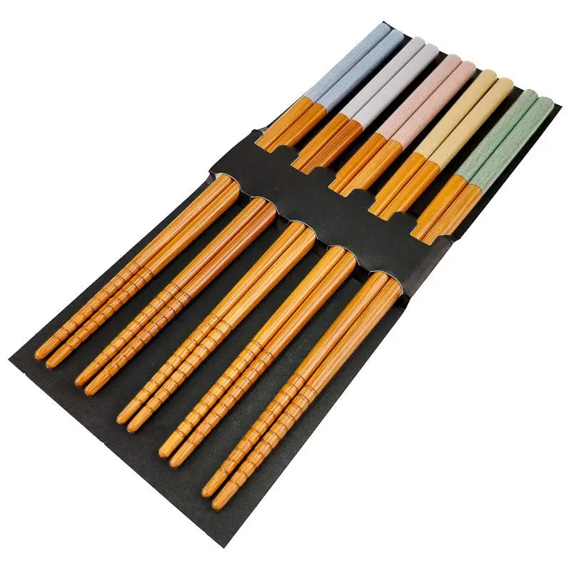 Set di 5 paia di bacchette di bambù