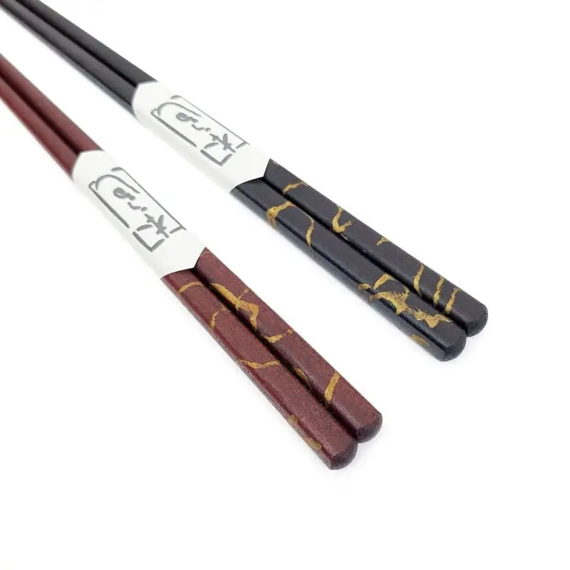 Set di bacchette giapponesi in ebano laccato