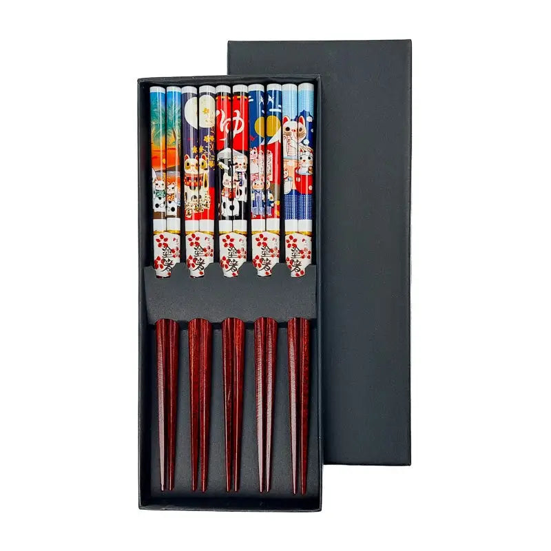 Set di bacchette giapponesi Maneki Neko