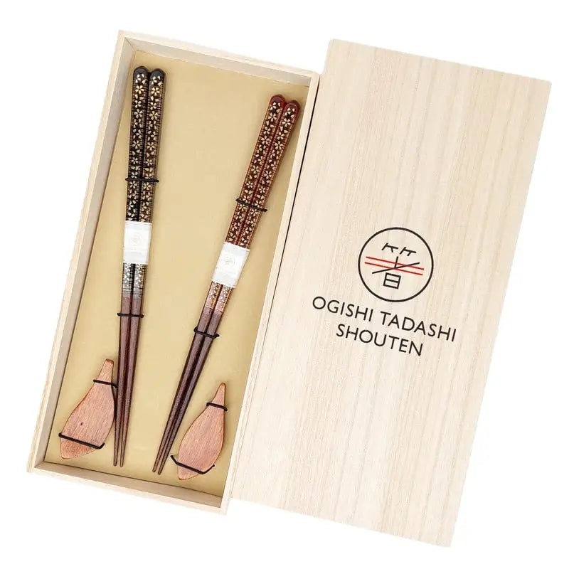 Set regalo di bacchette giapponesi Sakura d'Or