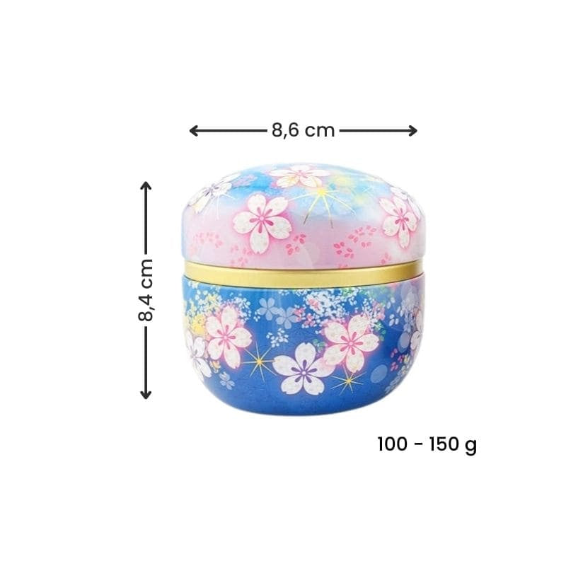 Set di 2 barattoli da tè in metallo con fiori
