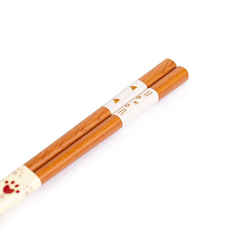 Set di bacchette giapponesi e poggia-bacchette a forma di gatto