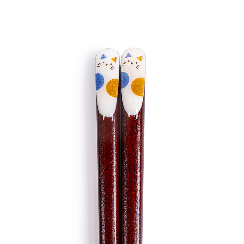 Set di bacchette giapponesi e poggia-bacchette a forma di gatto