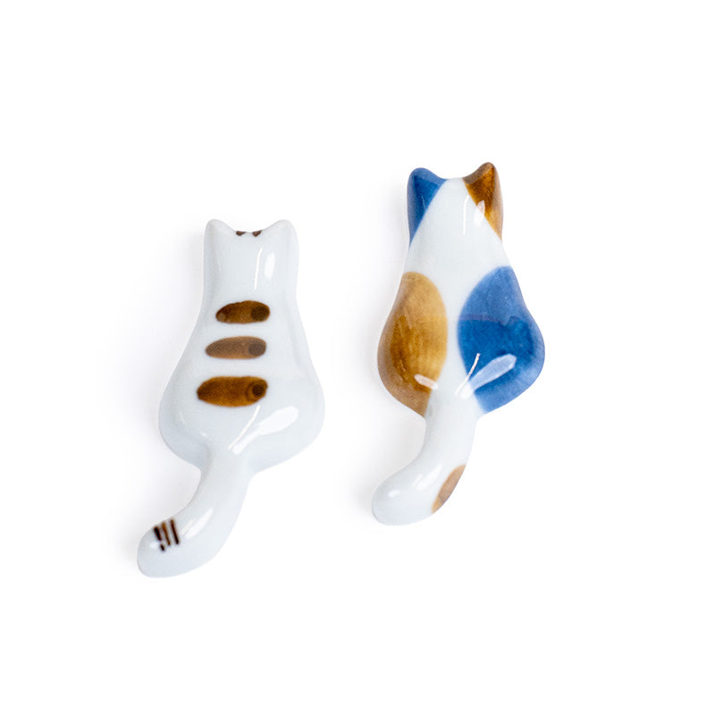 Set di bacchette giapponesi e poggia-bacchette a forma di gatto
