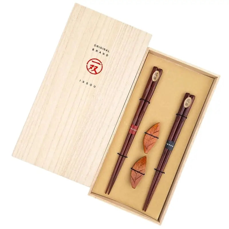 Set di bacchette giapponesi e porta-foglie