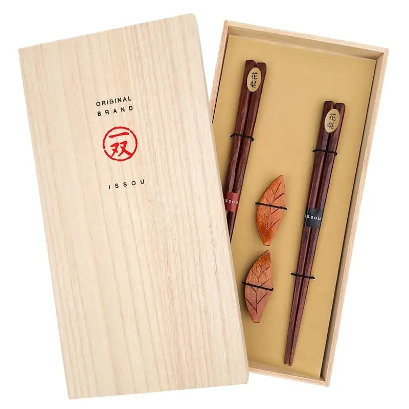 Set di bacchette giapponesi e porta-foglie