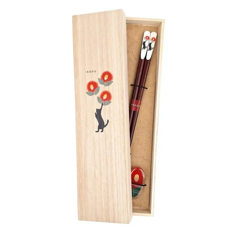 Set di bacchette giapponesi Neko Tsubaki