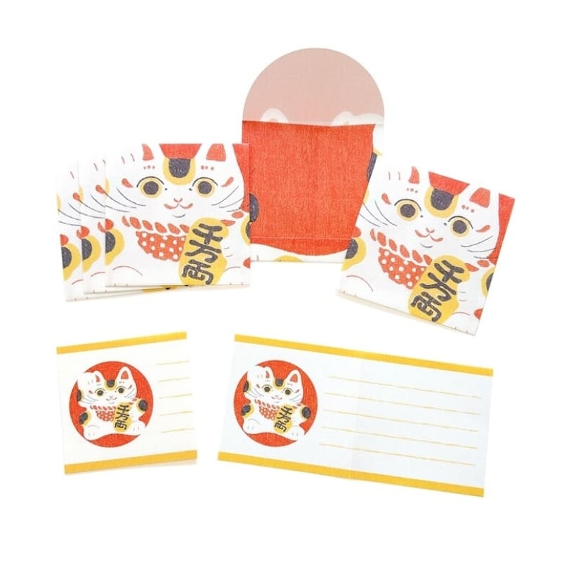 Set di carta da lettere Pochibumi Maneki Neko
