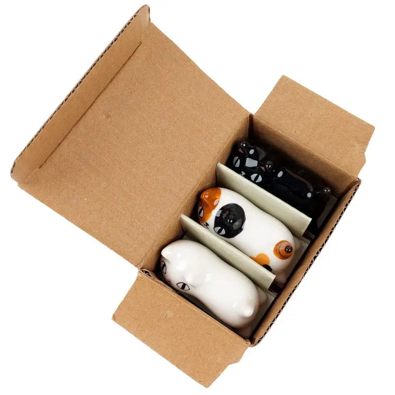 Set di portabacchette con tre gatti