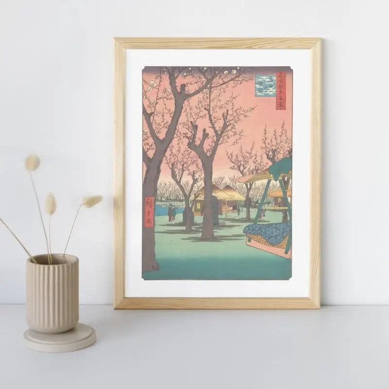 Stampa giapponese Alberi di prugne a Kamata - A3