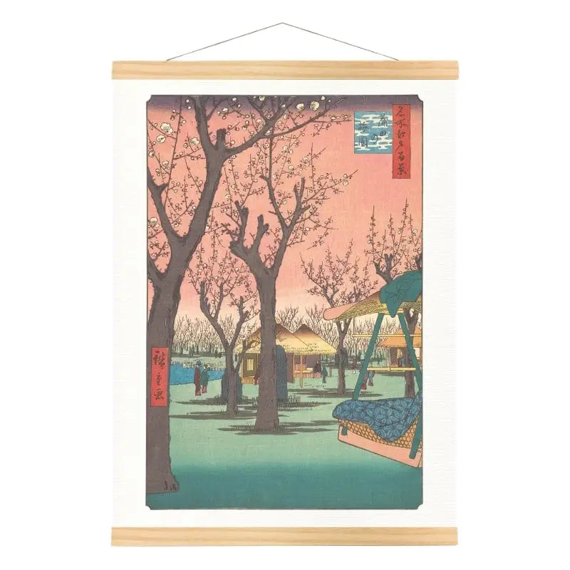 Stampa giapponese Alberi di prugne a Kamata - A3