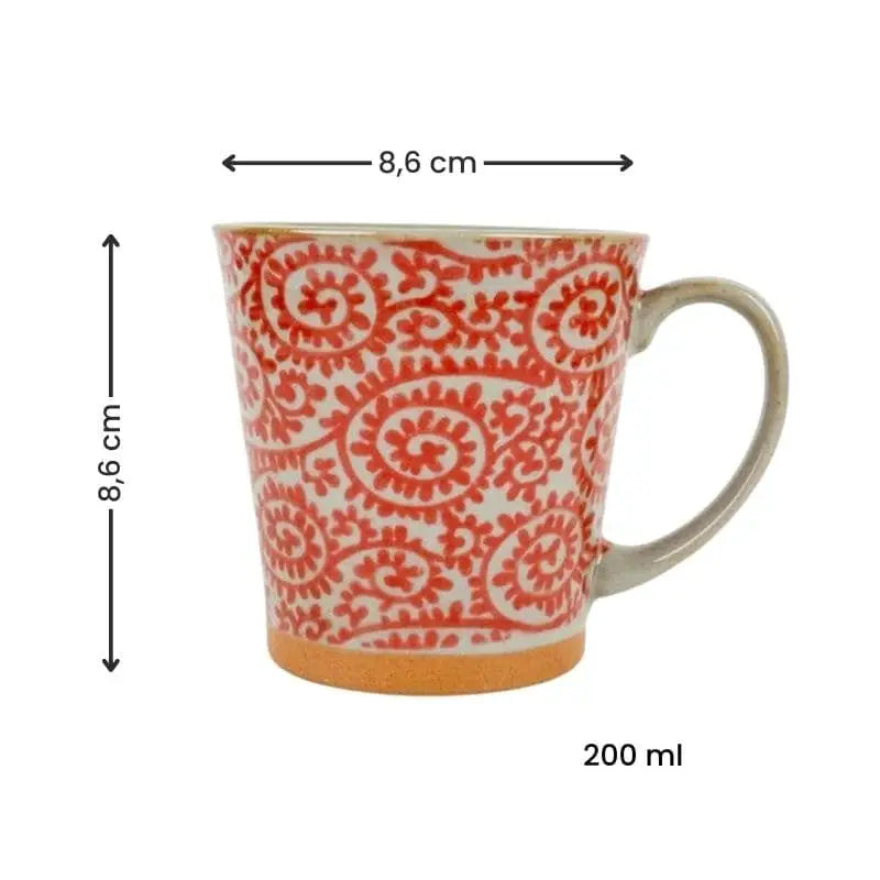 Tazza giapponese Karakusa rossa