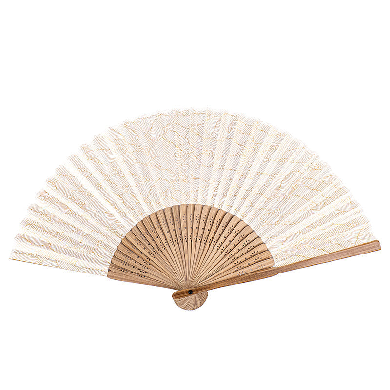 Ventaglio a onde bianche giapponese Mino Washi