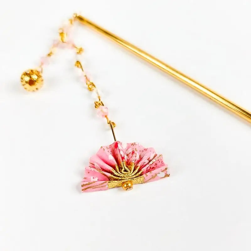 Ventaglio giapponese Kanzashi rosa