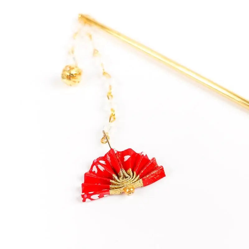 Ventaglio giapponese Kanzashi rosso