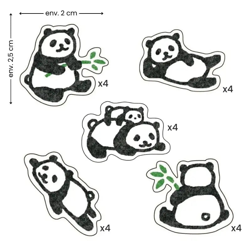 Adesivi del panda giapponese