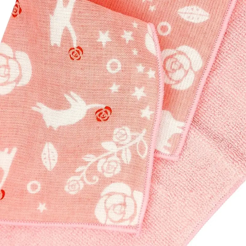 Asciugamano giapponese rosa e gatto
