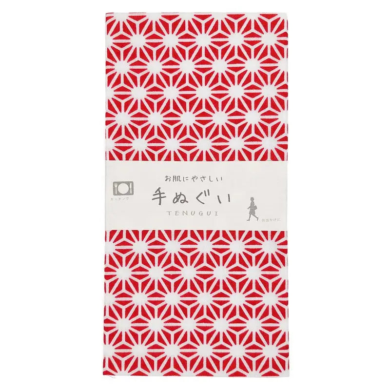 Asciugamano Tenugui Asanoha Rosso