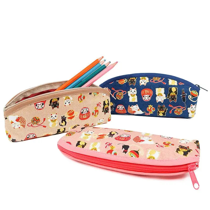 Astuccio in cotone con motivo giapponese