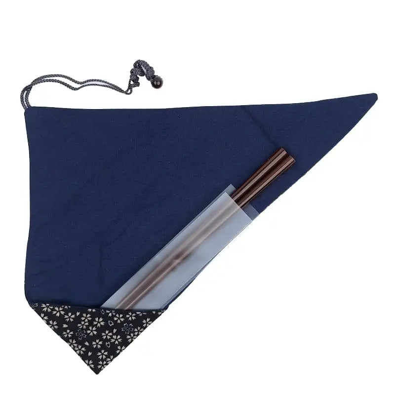 Astuccio per bacchette giapponesi blu Sakura