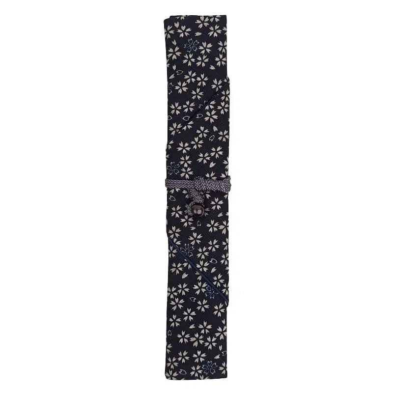 Astuccio per bacchette giapponesi blu Sakura