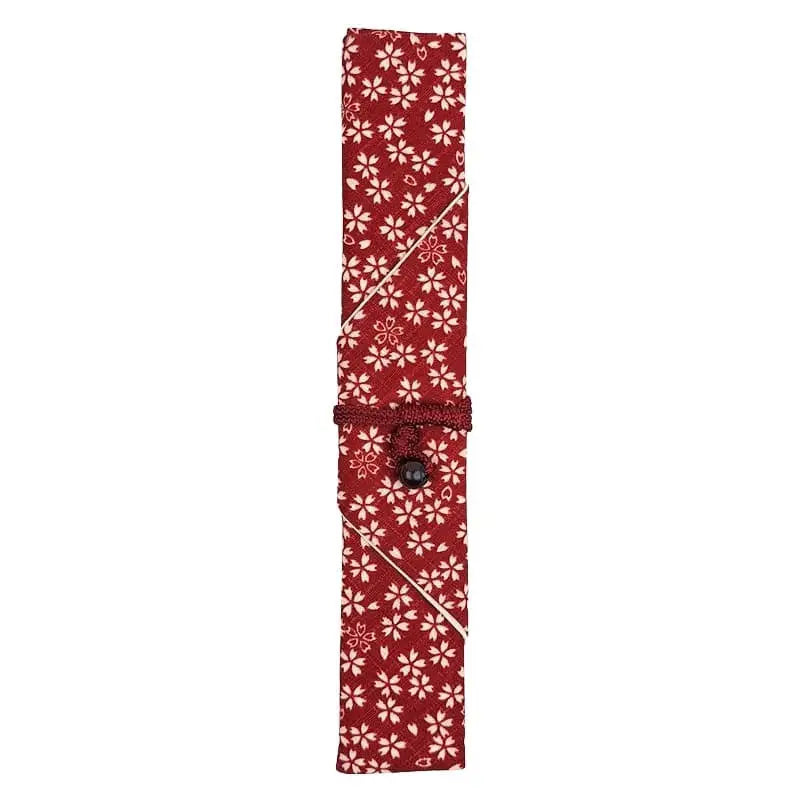 Astuccio per bacchette giapponesi rosso Sakura