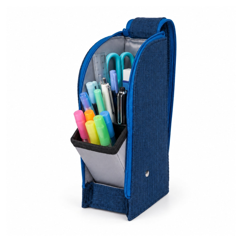 Astuccio Portapenne Verticale - Blu Navy
