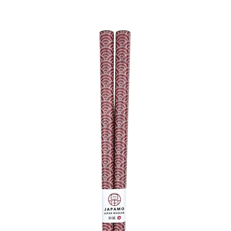 Bacchette giapponesi rosse Seigaiha