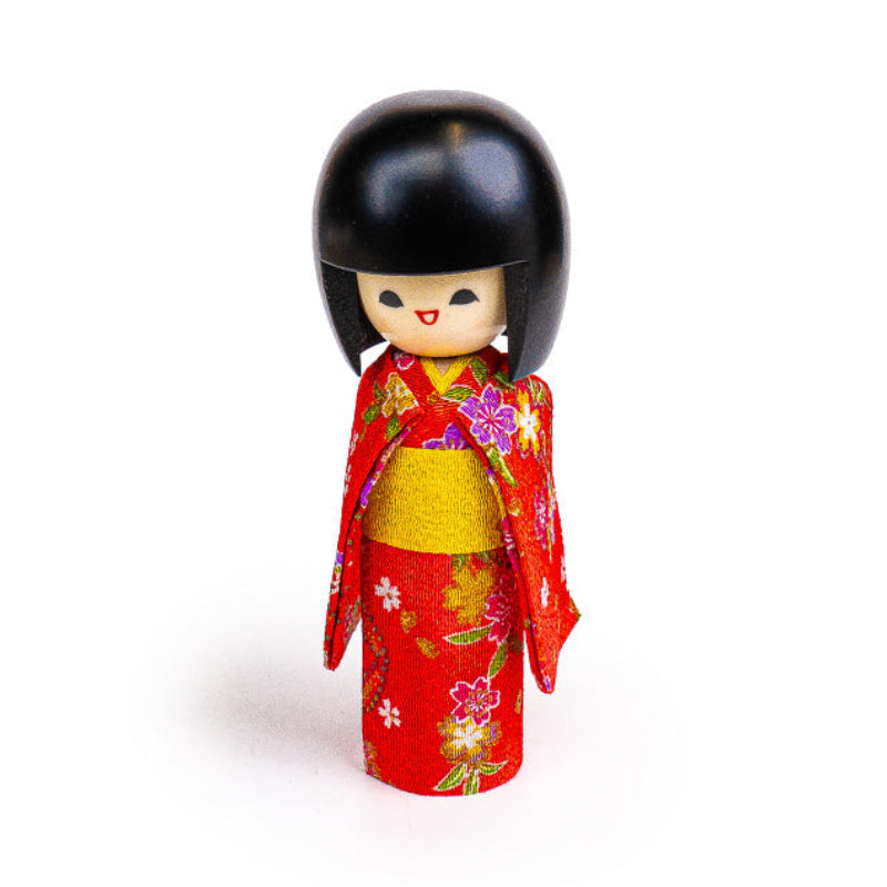 Bambola Giapponese Kokeshi - Egao Rossa