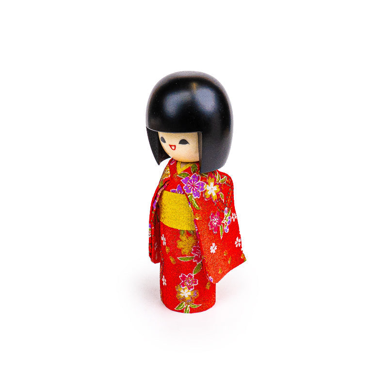 Bambola Giapponese Kokeshi - Egao Rossa